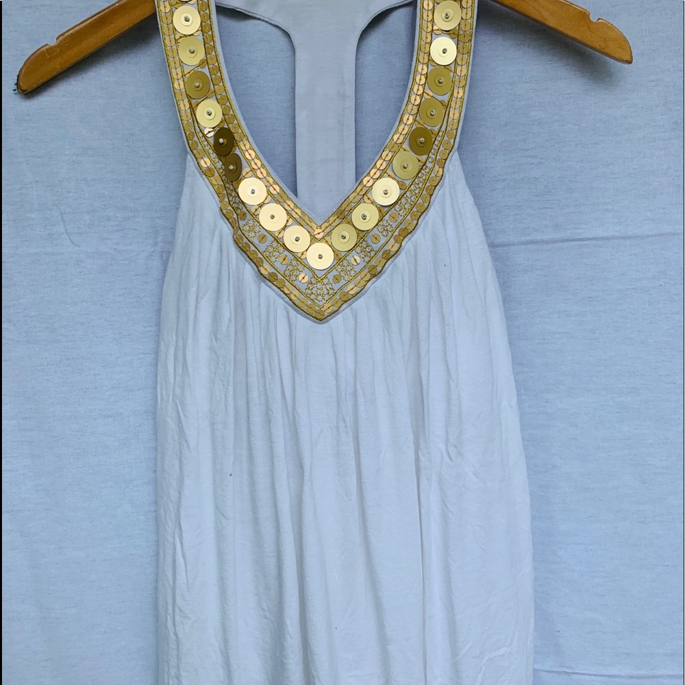 Embellished Racer Back Self Bra Tank Top